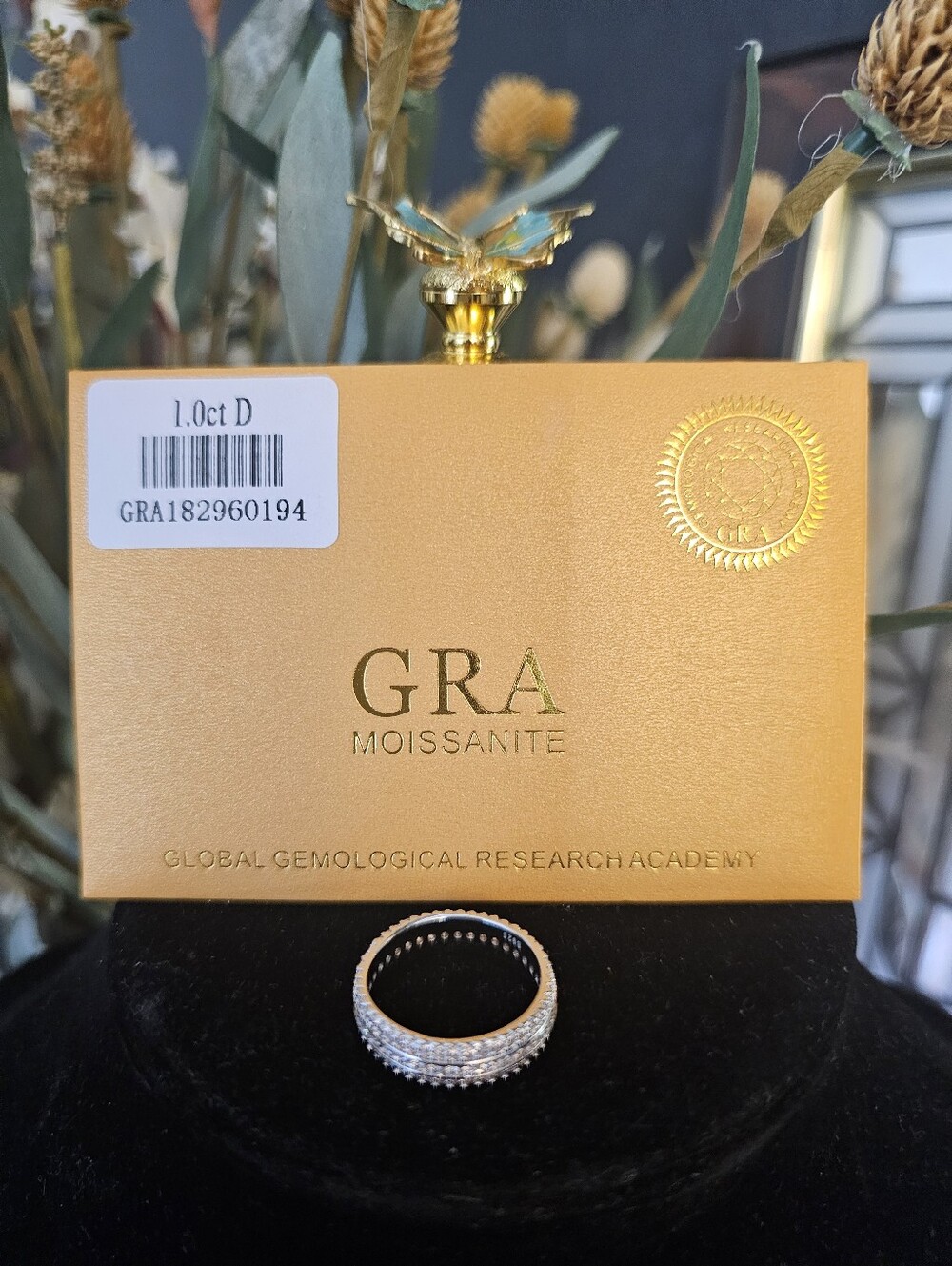 Moissanite Eternity Band Ring with GRA